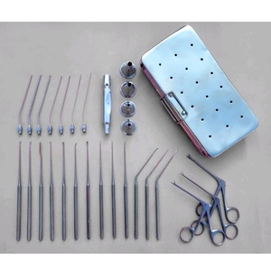 Juego de Instrumentos Quirúrgicos para Oído Shea de 29 Piezas, Instrumentos Quirúrgicos ORL para Miringotomía y Miringoplastia, Kit de Operación de Oído de Acero Inoxidable - Product Image 1