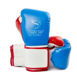 Gants de boxe RTS Blue Fly, cuir de vachette véritable de haute qualité, logo personnalisé, imperméables, séchage rapide, protection UV, ajustables - Product Image 1