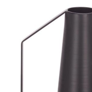 Jarrón de Mesa Moderno de Metal Negro, Diseño Minimalista con Asa, Escultura Decorativa - Product Image 2