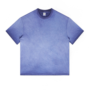 T-shirt Homme Oversize Effet Délavé Vintage Coton Lourd Coupe Ample Décontracté Streetwear Col Rond Qualité Supérieure Tissu Doux - Product Image 6