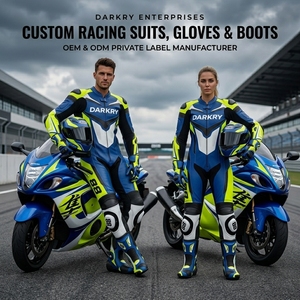 Traje de cuero para motociclismo OEM personalizado al por mayor, equipo de pista de secado rápido, ropa protectora, botas y guantes de piel de vaca. - Product Image 5