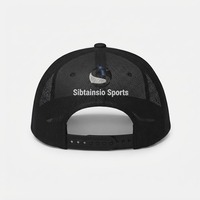 Casquette de baseball trucker en maille avec logo brodé personnalisé, noire et blanche, réglable, style snapback, pour le sport et les loisirs, protection solaire