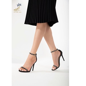 Sandalias de Tacón Alto con Tiras Decoradas y Cristales, 10 cm, Elegantes para Mujer, ODM/OEM, Ideales para Fiestas y Bodas - Product Image 1