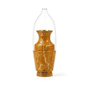Quemador de Incienso de Sándalo Hecho a Mano NOH con Tapa de Vidrio, Difusor Aromático, Porta Incienso Mubkhar, Incienso Indio para Uso Religioso, Regalo de Ramadán, Gris - Product Image 1