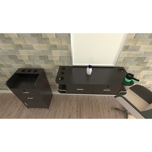 Mobiletto Organizzatore Nero per Salone di Bellezza, Tavolino Laterale - Product Image 6