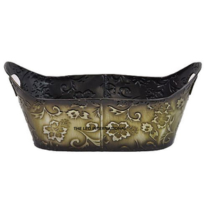 Grand seau de Noël en cuivre gaufré pour service de fête et présentation élégante, artisanal, vierge pour sublimation - Product Image 3