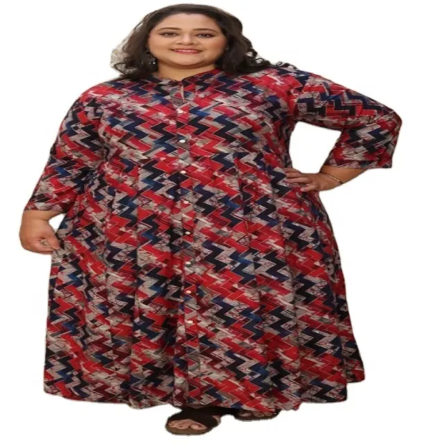Venta caliente elegante algodón largo mujeres Kurti para fiesta y boda desgaste al por mayor precio de la India para la exportación