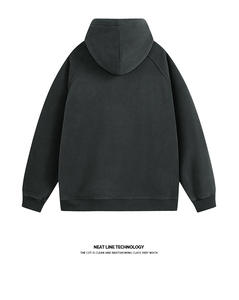 Sudadera con Capucha Personalizada 100% Algodón Bordada de Alta Calidad, Sudadera Unisex de Forro Polar, Estilo Urbano, Talla Grande, Sudadera Esencial para Hombre - Product Image 5