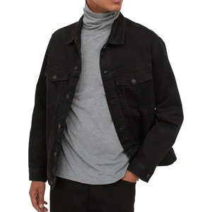 Veste en jean pour homme LIMOS SPORTS, style hip-hop respirant, denim délavé moyen, tissu en coton, OEM personnalisé - Product Image 3