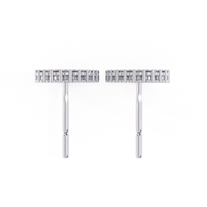 Boucles d'oreilles clous de luxe rondes en moissanite, 1,30 mm, 42 pierres, couleur D, moissanite VVS, en or massif 10K - Product Image 5