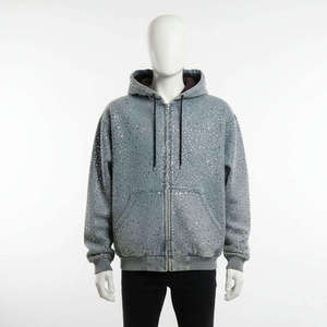 Sweat à capuche pour homme KIVOTECH avec strass, 100% coton molletonné, design et logo personnalisés, vêtements d'hiver, respirant et à séchage rapide, unisexe - Product Image 5