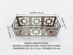 Luxury Eco-Friendly Stainless Steel Laser-Cut <b>Storage</b> Baskets Set of 3 for Kitchen & Home Organization - Product Image 5