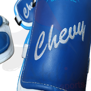 Chevy Baseball Elbow And <b>Knee</b> <b>Protectors</b> Blue PU Shock Absorption Universal Unisex Buckle Closure All Seasons Protection Gear - Product Image 4