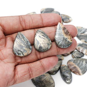 Pyrite naturelle de haute qualité, cabochon poli, pierre précieuse en cristal pour la fabrication de bijoux, lot en gros - Product Image 6