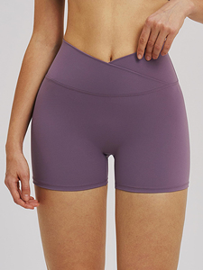 Seamless Yoga Set 2 Piece <b>High</b> Waist Crop Top & Shorts Solid Color Strapless Casual Sport Wear for Women Polyester/Cotton - Product Image 6