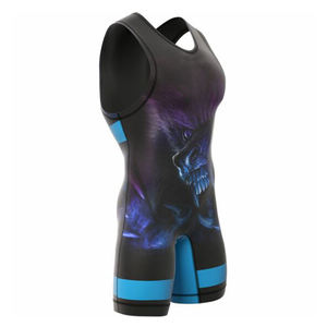 Men's Solid Wrestling Singlet Scoop Neck Tank Strap Regular Fit <b>Polyester</b> Moisture Wicking Adult Size Customized Team Name 140g - Product Image 6
