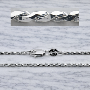 45cm 18K G750 UBS | A 18K platinum white gold necklace where light and shadow intertwine, showcasing exquisite - Product Image 2