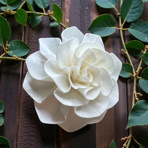 Flores de Gardenia Clásicas Blancas Sostenibles Hechas a Mano por VADEE, 8.5 CM, Varilla de Fibra de Planta de Sesbania, Hechas en Tailandia - Product Image 4