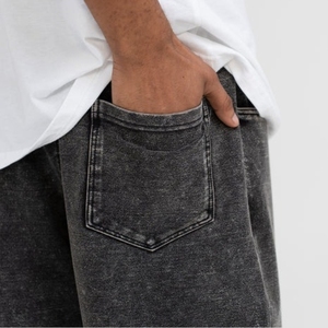 Shorts en jean pour homme, hiver, entièrement personnalisables, streetwear, 360g, 100% coton, tissu respirant et à séchage rapide, haute qualité, couleur personnalisable - Product Image 3