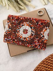TIMELESS CRAFT Monedero con Cremallera Hecho a Mano con Cuentas de Ojo Turco, Amuleto Protector, Mini Cartera de Diseño, Accesorio Boho Elegante - Product Image 2