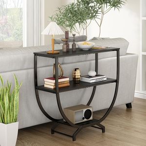 Rustic <b>Black</b> 3-Tier <b>Console</b> Table 30\" Height for Entryway or Behind Couch Sofa Table - Product Image 5