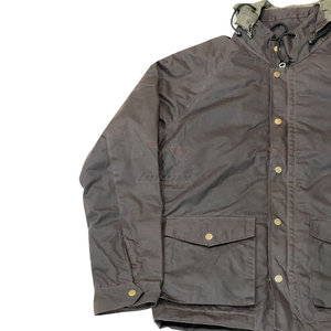 Veste de chasse marron cirée en gros avec capuche, poches utilitaires pour vêtements de travail, imperméable et coupe-vent, veste de terrain classique - Product Image 3
