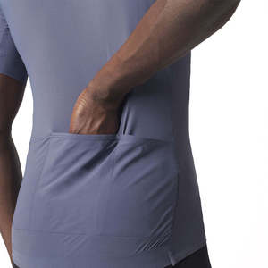 Maillot de cyclisme pour homme à manches courtes, violet, fermeture éclair intégrale, coupe performance - Product Image 5
