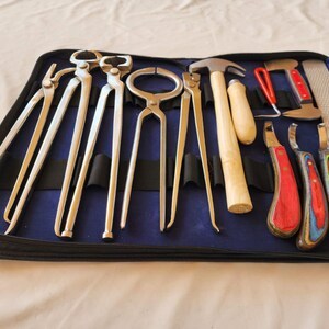 Durable Equine Farrier Tool <b>Kit</b> Stainless Steel Horse Hoof Grooming and Shoeing Care Veterinary Equipment for Large Animals - Product Image 2