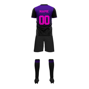 Ensemble maillot et short de football unisexe vert et noir dégradé, imprimé par sublimation, respirant, 100 % polyester, uniforme adulte, détection par aiguille - Product Image 6