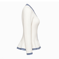 Cardigan pour femme en acrylique premium, tricoté à carreaux, col en V, couleur contrastante, respirant, style universitaire, idéal pour l'hiver