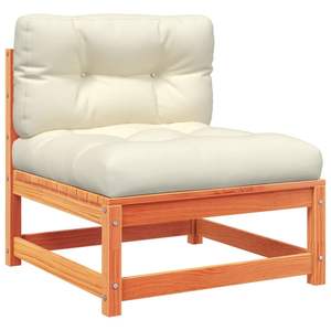 Juego de sofás modulares de jardín de 6 piezas, madera de pino maciza color marrón encerado, muebles de exterior duraderos y elegantes - Product Image 5