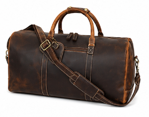 Sac de voyage de luxe en cuir véritable de qualité supérieure, sac de sport vintage, sac de week-end, sac de gym, fermeture éclair, sport, décontracté, grande capacité - Product Image 1