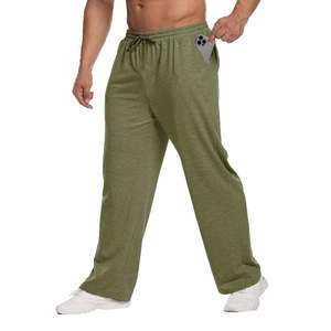 Pantalones de Hombre Azules Cómodos, Casuales, de Corte Holgado, con Cordón Ajustable, Cintura Media, 100% Algodón, Pierna Recta, Logotipo Personalizado, Alta Calidad - Product Image 5