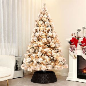 Grande Albero di Natale Artificiale di Lusso in Pino da 6,5 Piedi, in PET e PVC con Decorazioni a Nastro, Pieghevole, Dimensioni Personalizzabili, Supporto in Metallo - Product Image 6