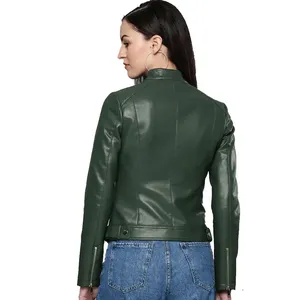 PIHA SPORTS Women's Genuine Leather Suede Biker Jacket with Zip Pockets Breathable Regular Fit Winter Coat (<b>3</b> Colors) - Product Image 5