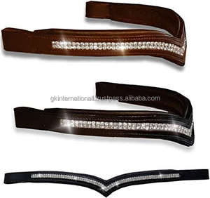 Bande de front en cuir cristal Livré avec des cristaux de haute qualité et disponible dans toutes les tailles - Product Image 4