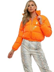 OEM Custom Women Jackets Long Sleeves Style Winter Hooded Coat Waterproof Zipper Cropped Puffer Jacket for Women Casual Wear - Product Image 6