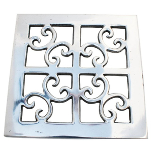 Heat Resistant Aluminum Scroll Trivet Durable Metal Hot Pot <b>Stand</b> For Kitchen Countertop Protection And Decorative Tableware - Product Image 3