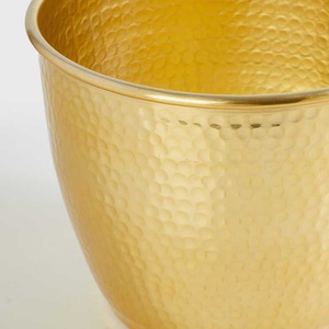 Jardinière en métal décorative pour plantes vertes, finition dorée, design martelé, jardinière de bureau en fer forgé faite à la main pour le salon - Product Image 3