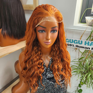 Perruque transparente sans colle couleur naturelle pour cheveux humains, pré-épilée, vietnamienne, à ondulations profondes, en cheveux vierges, vente en gros - Product Image 1