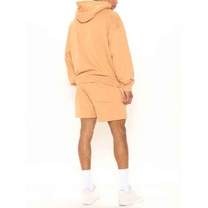 New Arrivals Custom Men Crew Neck Seamless Hoodie Shorts <b>Set</b> 100% Cotton Breathable Quick Dry Summer Front Logo High Street - Product Image 5