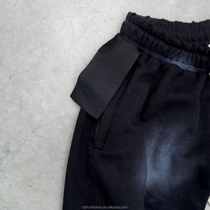 Wholesale Customized Streetwear Vintage Hip Hop Loose Ripped Distressed Acid Washed <b>Baggy</b> Sweatpants <b>Men</b> - Product Image 3