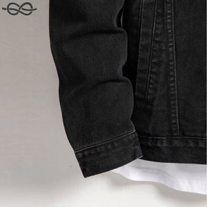 Chaqueta de Mezclilla Negra para Hombre, con Bolsillos con Solapa, Cierre de Botones, Manga Regular, Estilo Casual, Chaquetas de Moda - Product Image 4