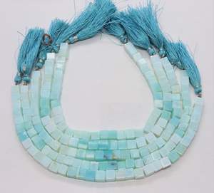 Cuentas de Ópalo Peruano AAA en Forma de Cubo Liso de 6-7 mm, Color Azul Cielo, Cuentas de Ópalo Peruano en Forma de Caja Cuadrada 3D, Cuentas Sueltas de Ópalo de 9 Pulgadas para Fabricación de Joyería - Product Image 4