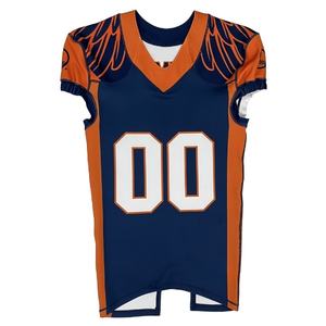 Camisetas personalizadas de fútbol americano de malla de poliéster para hombre, transpirables de talla grande con mangas cortas, estampado sublimado - Product Image 1