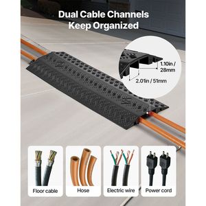 Copertura per Cavi Resistente con Capacità di Carico di 17.500 Libbre/Assale, Protezione per Cavi a Pavimento, Rampa per Gestione Cavi - Product Image 4