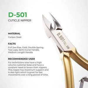 Coupe-ongles professionnel en acier inoxydable D.501, lame plate droite pour ongles épais, emballage sous blister, haute durabilité - Product Image 3