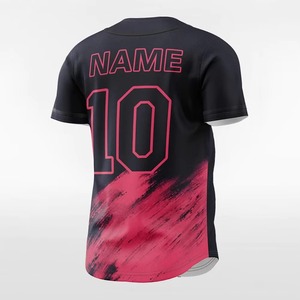 Vêtements de sport pour hommes, maillot de baseball 100% polyester, manches courtes, respirant, logo sur le devant, prix bas, sublimation, maillots de baseball sportifs - Product Image 4