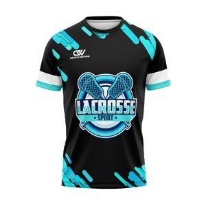 Camiseta de Lacrosse Personalizada al por Mayor, 100% Poliéster, Secado Rápido, Sublimada, Resistente a la Decoloración, Uniforme de Equipo, Proveedor OEM - Product Image 1
