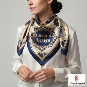 Écharpe carrée tendance en soie imprimée sur mesure, foulard, châle, fabricant et fournisseur de textiles OEM ODM à marque privée - Product Image 6